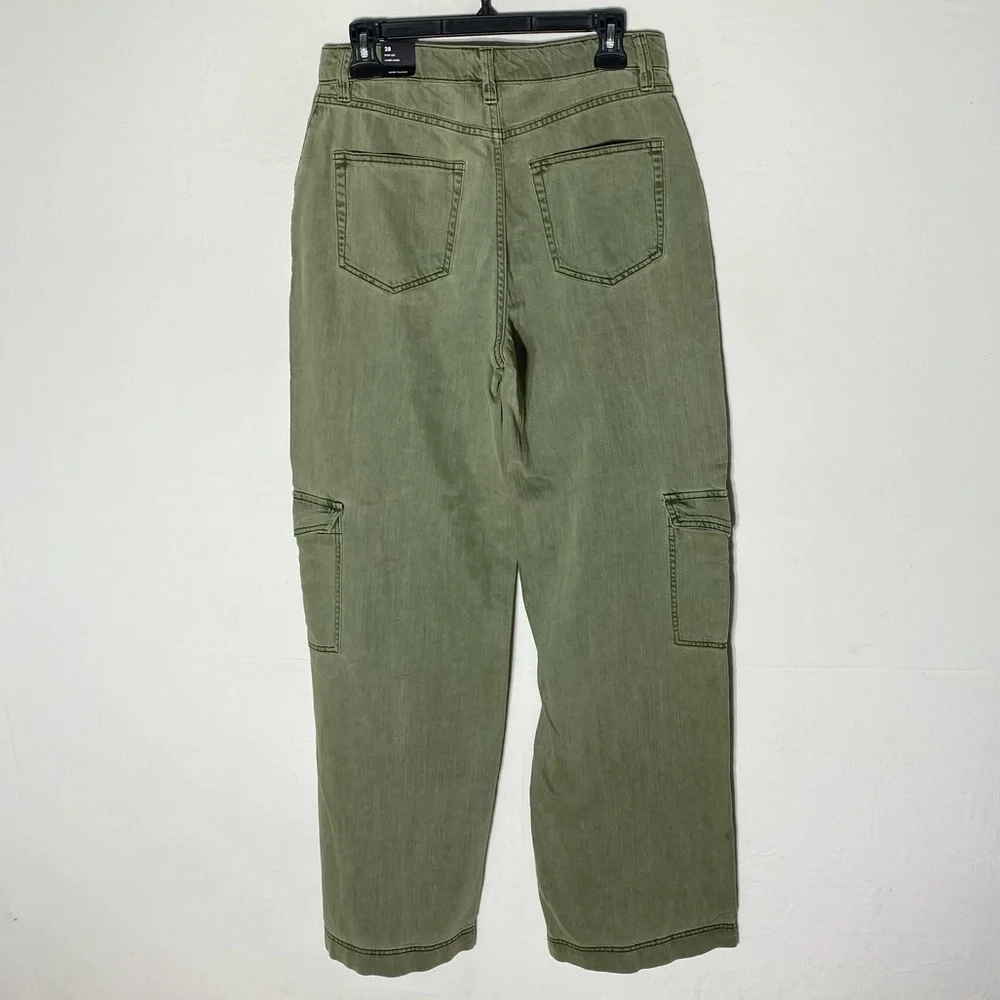 Reitmans Olive Green High Rise Wide Leg Pants Lyocell Linen Cotton Pants 28 NWT - Picture 14 of 15
